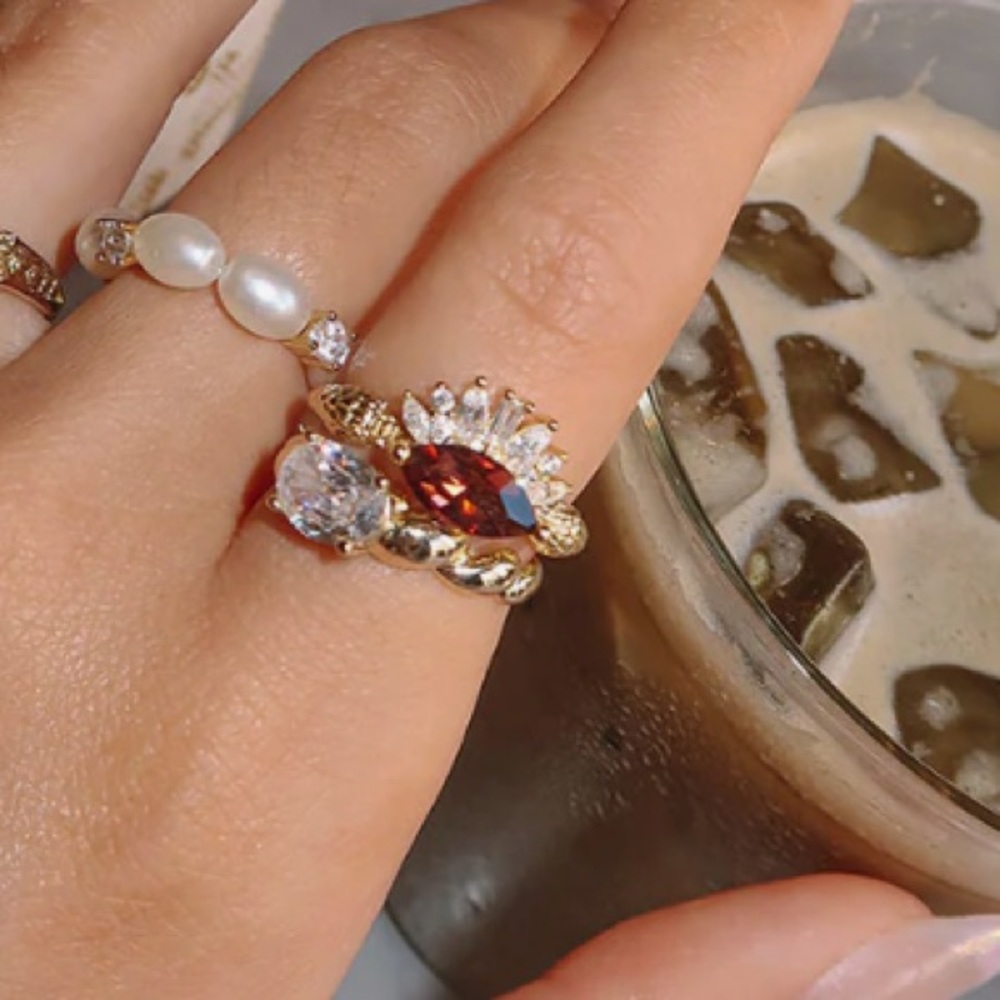 Plum stone Snake Ring by Oomiay